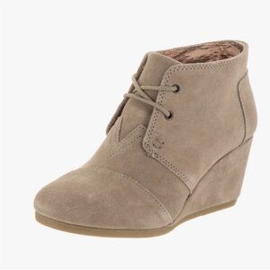 Toms Tan Desert Suede Wedge Bootie